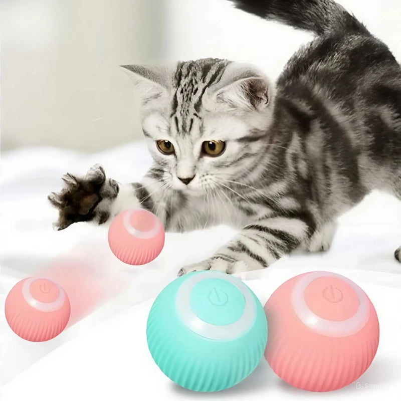 Bola mágica automática de rolamento para gato, brinquedos inteligentes interativos