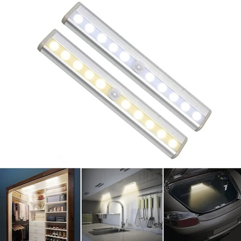 LED Gabinete Luz 6/10 leds Sensor automático Guarda-roupa, Closet, Gaveta. Lâmpada para interior