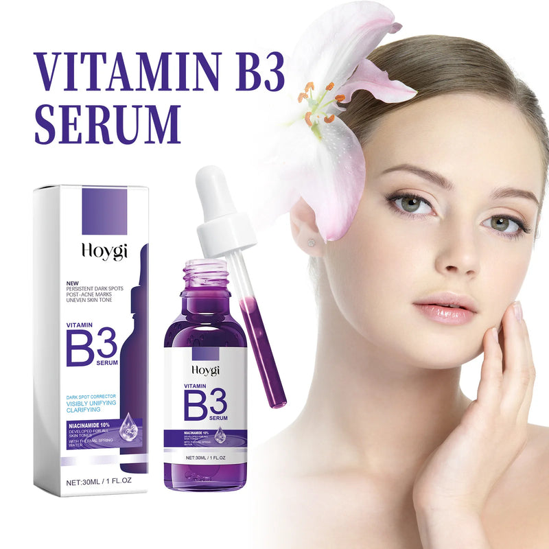 Vitamina B3 hidratante essência soro, clarear melanina pigmentação, desvanecer-se mancha escura, clareamento, poros, rejuvenescimento