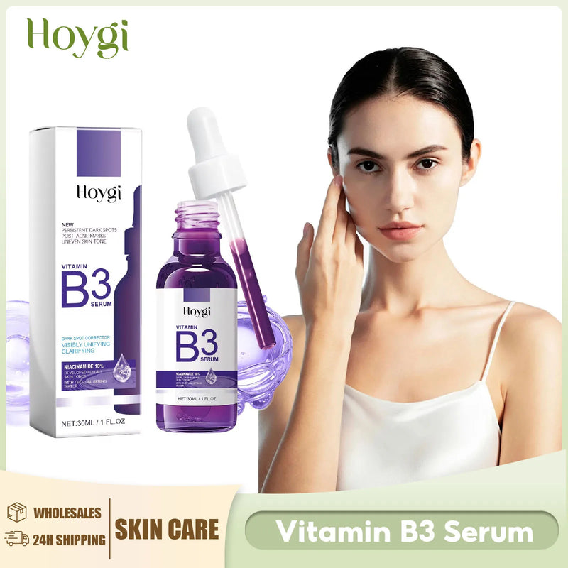 Vitamina B3 hidratante essência soro, clarear melanina pigmentação, desvanecer-se mancha escura, clareamento, poros, rejuvenescimento