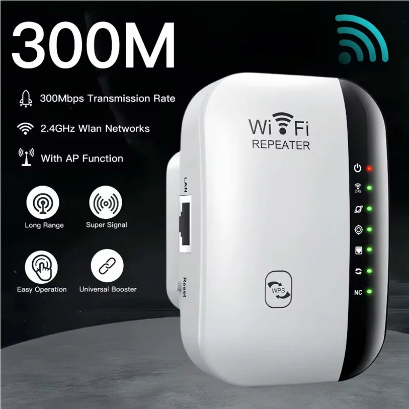 Amplificador extensor Wi-Fi Amplificador de longo alcance de 300 Mbps