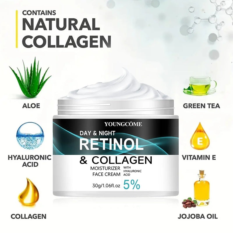 YOUNGCOME - creme do Retinol, promove a elasticidade da pele, brilho, nutrição e umidade para melhorar a textura da pele