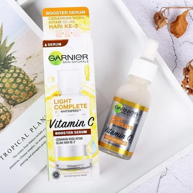 Garnier 30ml - Vitamina C, Niacinamida, Booster Serum Clareador Tom de Pele e tratamento de Acne.